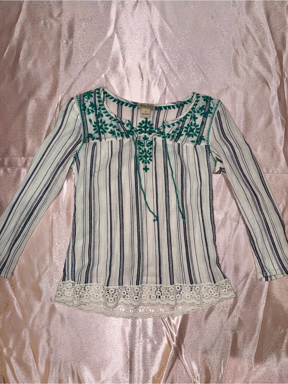 Lucky Brand Boho Embroidered Top